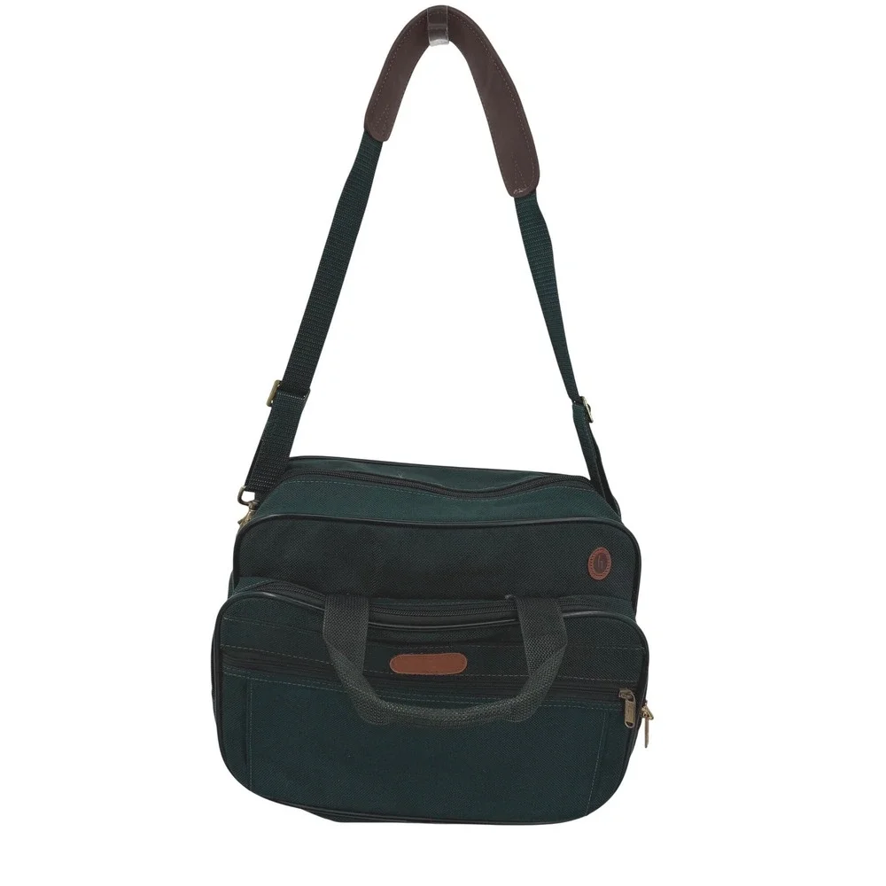 Hartmann VTG Forest Green Canvas Messenger‎ Bag Crossbody Travel Briefcase